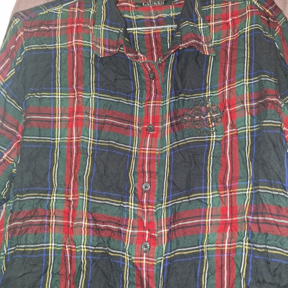 Lauren Ralph Lauren | Crest Plaid Long-Sleeve Shirt - Picture 3 of 6